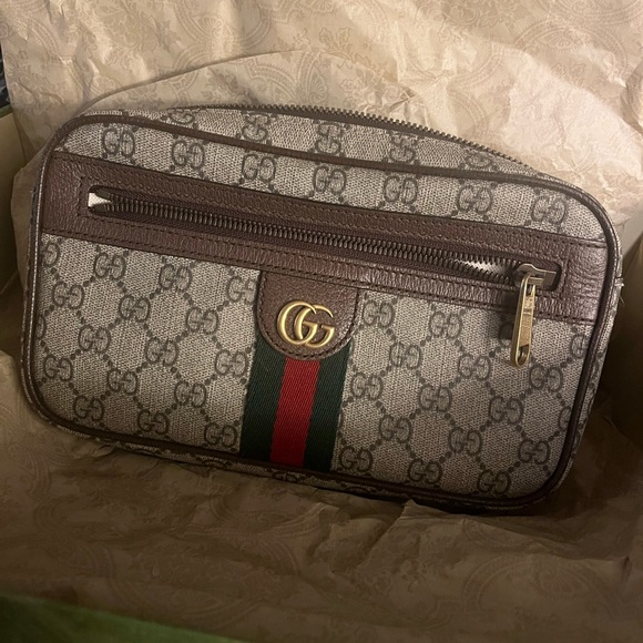 OPHIDIA BELT BAG 24 IN DARK GREY GG CALFSKIN main image 1